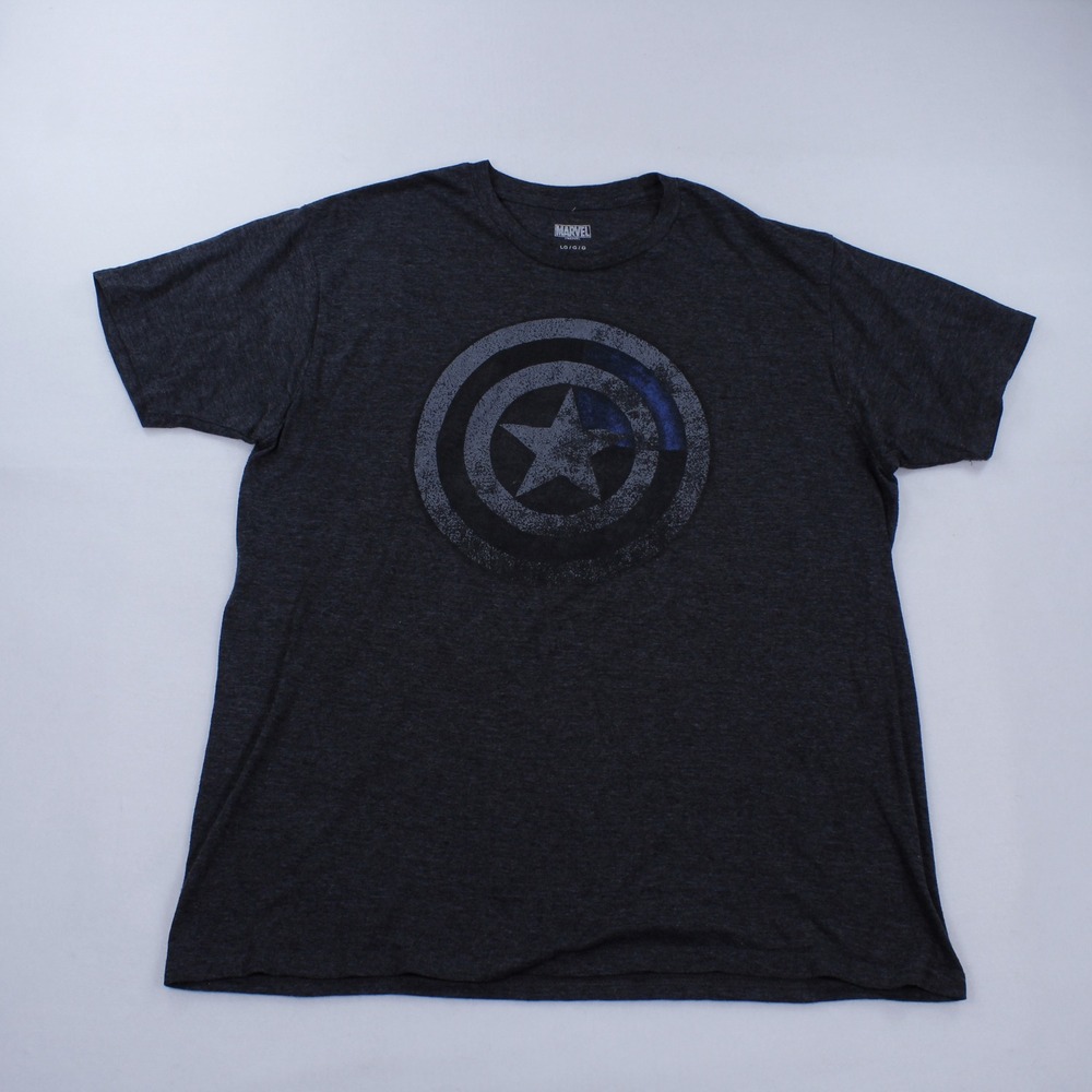 Marvel Captain America Shield Graphic T-Shirt Men's Size‎ L Large Dark Gray